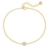 Glanzstücke München Armband Zirkonia Wit 925 Zilver Geel Goud 17 cm
