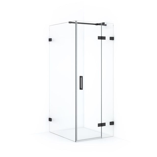 Maxaro Douchecabine Diamond 90x80cm Zwart Chroom met Draaideur