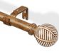 Sans marque Tringle à rideaux Métal - Extensible - Finition aspect bois - 76-229 cm - Marron
