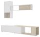 Meuble TV design, blanc, dimensions : 180 x 180 x 230 x 41 cm
