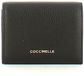COCCINELLE MINI PORTEFEUILLE METALLIC SOFT LEDER ZWART