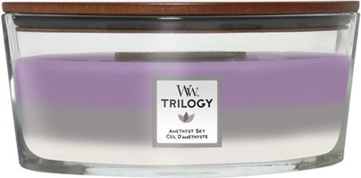 Woodwick Trilogy Heartwick Ellipse Geurkaars - Amethyst Sky