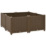 VidaXL Plantenbak verhoogd 80x80x38 cm polypropyleen Bruin