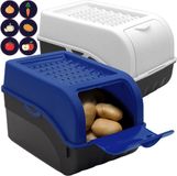 Boîte de rangement pour pommes de terre, bleu foncé et blanc, set de 2