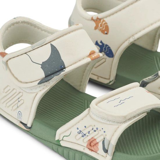 Liewood Blumer Sandalen Kinderen Unisex Platte sandalen Klittenband Rubber Maat 26 Groen
