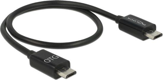 Delock USB 2.0 Micro Male naar Micro Male Kabel - 0.3m - Zwart