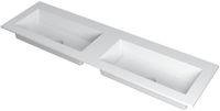 Wastafel INK Kraft Dubbele Wastafel Zonder Kraangaten - 1600x450x10 mm - Mat Wit