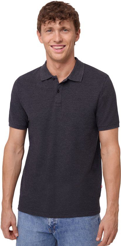 DANISH ENDURANCE Classic Fit Poloshirt Heren - biologisch katoen - Korte mouw - Grijs Gemêleerd - Maat L