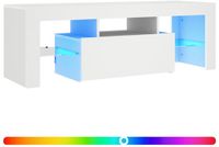 vidaXL meuble TV avec éclairage LED, blanc, 120x35x40 cm