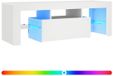 vidaXL meuble TV avec éclairage LED, blanc, 120x35x40 cm