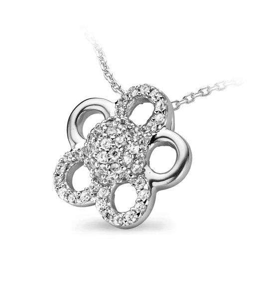 Orphelia Hanger + Ketting Flower Pearl Zirconium ZH-4731