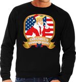 Bellatio Decorations Foute kersttrui - sweater - zwart - Trump - Christmas is gonna be Huge - voor heren S