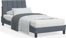 Maison Exclusive - Hanko sommier avec éclairage LED, gris foncé, 90 x 190 cm, velours