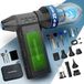 PORTENTUM 3-in-1 elektrische perslucht, 180 km/u, autostofzuiger 25 kPa, led-zaklamp dual, set van 25 met 6 sproeiers en 13 borstels, accu-bladblazer tot 115 min