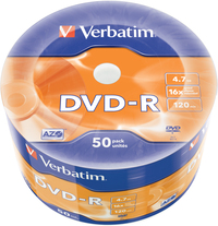 Verbatim DVD-R matzilver 50PK Wrap spindle