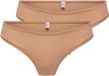 ONLY - ONLPEACHY THONG 2-PACK NOOS ACC - Femmes - Culotte - Tawny Birch - Uni - Polyamide/Élasthanne - Taille S
