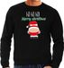 Bellatio Decorations foute kersttrui/sweater heren - Kerstman - zwart - Merry Christmas M