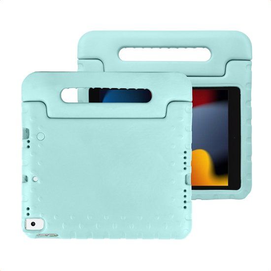 imoshion Tablet Hoes Kinderen - Geschikt voor Apple iPad 9/8/7 10.2 inch (9e generatie 2021 / 8e generatie 2020 / 7e generatie 2019) - Kidsproof Kinder Hoes - Soft Blue