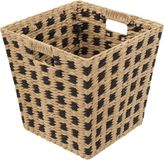 5five Opbergmand - gevlochten riet - vierkant - beige/ zwart - 31 x 31 cm