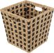5five Opbergmand - gevlochten riet - vierkant - beige/ zwart - 31 x 31 cm