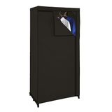 Spetebo Stoffen kast 150 cm incl. kledingstang - kleur naar keuze - kledingkast opvouwbare kledingkast (zwart)