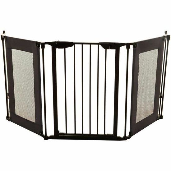 Dreambaby F2060BB Denver 3 Panel Adapta-Gate weefsel/metaal (geschikt 85,5-200 cm) zwart