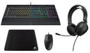 Corsair Gaming accessoires : clavier, souris, casque, tapis de souris. Casque stéréo HS35 V2, clavier K55 PRO, souris filaire M55, tapis de souris XL MM250