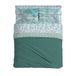 PENSIERI DELICATI Beddengoedset voor tweepersoonsbed, 100% katoen, 180 x 200 cm, met laken, bovenlaken en 2 kussenslopen, gemaakt in Italië, motief marine groen