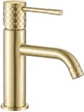 REA Lungo - Wastafelkraan - Geborsteld Goud - Low - 10X5X19Cm