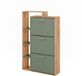 Vicco Orlando Schoenenkantelaar – 80 x 128.3 cm met 3 compartimenten Goldkraft eik/groen