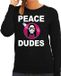 Bellatio Decorations Shoppartners Bv Hippie Jezus Kerstbal Sweater / Kersttrui Peace Dudes Zwart voor Dames - Maat S