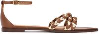 Kazar Platte bruine en gouden sandalen met puntige neus