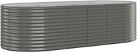 vidaXL Jardinière 249x100x68 cm acier galvanisé gris