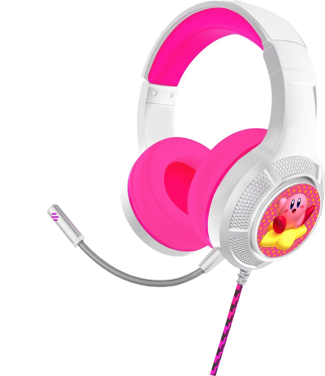 OTL Technologies Kirby Pro G4 - koptelefoon - afneembare microfoon - lange kabel - extra comfortabel wit, roze