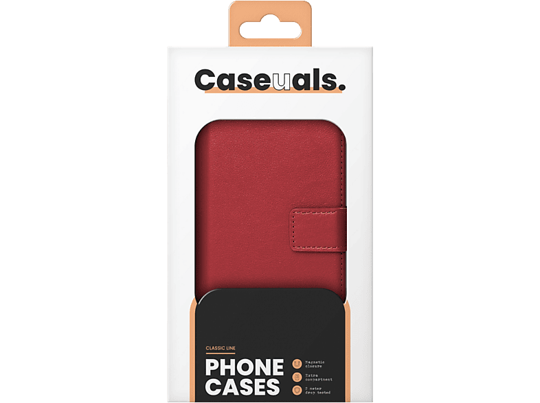 Caseuals Caseuals Genuine Leather Wallet Bookcase Samsung Galaxy A34 5g - Rood