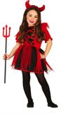 Fiestas Guirca Costume de diable | Diablotin diaboliquement mignon | Fille | 5 - 6 ans | Halloween | Déguisement