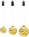 Merkloos / Sans marque Verlichte kerstballen - 3x st - kunststof - goud - aan draad - D12, D15 en D20 cm