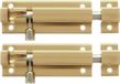 AMIG schuifslot/plaatgrendel - 2x - aluminium - 5 cm - goudkleur