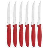 6 stuks fruit/tomatenmes set (rood, puntig)