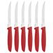 6 stuks fruit/tomatenmes set (rood, puntig)