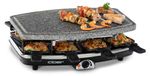Merkloos Raclettegrill - 8 personen - Natuursteenplaat - 1200 W - Traploos regelbare thermostaat