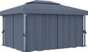 vidaXL Prieel met gordijn 4x3 m aluminium antraciet