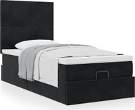 Maison Exclusive - Cadre de lit ottoman avec matelas, noir, 80x200 cm, velours