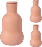 Merkloos Relaxdays Olla set van 3, keramiek, wortelbewatering, hoogbed & kas, terracotta, 16x9x9 cm