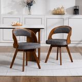 STILVORA Eetkamerstoel 44 x 41 x 72 cm - Set van 2 - Draaibaar - Linnen Grijs