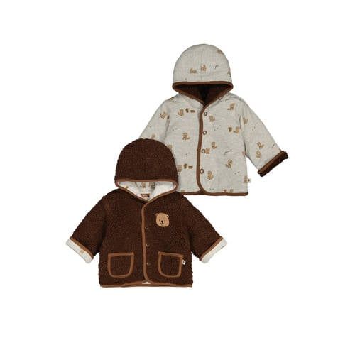 Feetje reversible jas Tiny Timber Tales - bruin/grijs melange