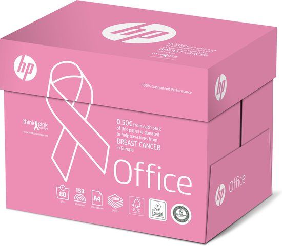 HP Office Pink Ribbon A4 Copy/Print Paper - 80gsm - 2500 Sheets