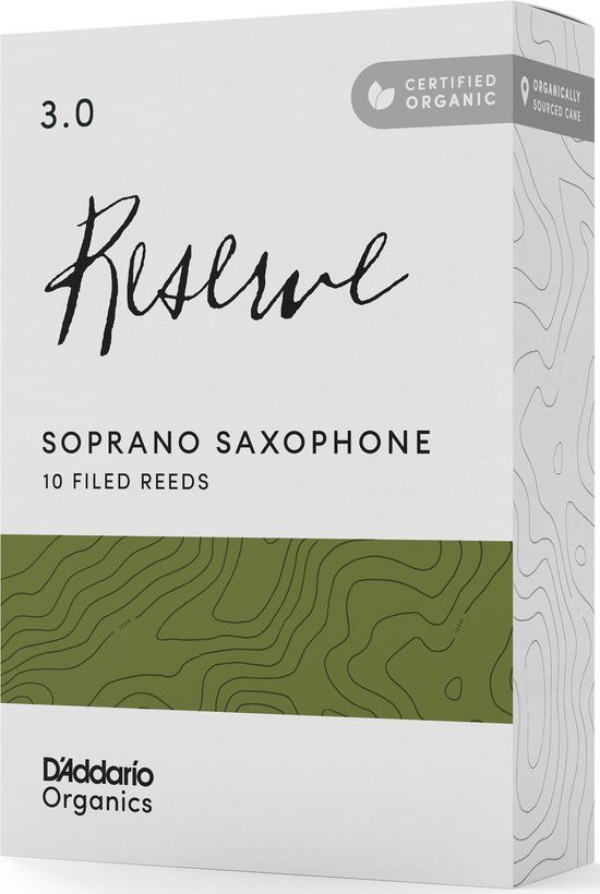 D'Addario Woodwinds Organic Reserve Soprano Saxophone Reeds 3.0 (10 stuks)