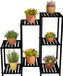 Merkloos Relaxdays Plantenstandaard binnen - 7 plateaus - metaal - zwart
