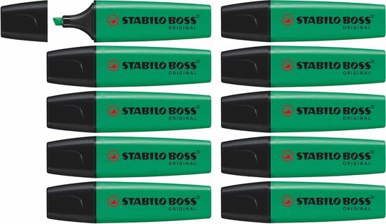 STABILO BOSS ORIGINAL Markeerstift Turquoise Doos 10 Stuks